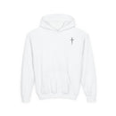 Youth Hoodie - "Jesus Has My Back" Cross Faith Graphic