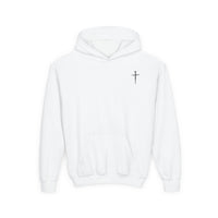 Youth Hoodie - "Jesus Has My Back" Cross Faith Graphic