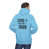 Jesus Has My Back Midweight Softstyle Fleece Hoodie
