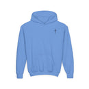 Youth Hoodie - "Jesus Has My Back" Cross Faith Graphic