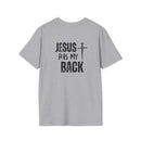 Back design - Jesus Has My Back T-Shirt — Christian Faith Cross Tee
