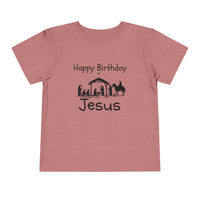 Happy Birthday Jesus Christian Christmas Shirt for Toddlers Short Sleeve Tee Christian Toddler Christmas Shirt