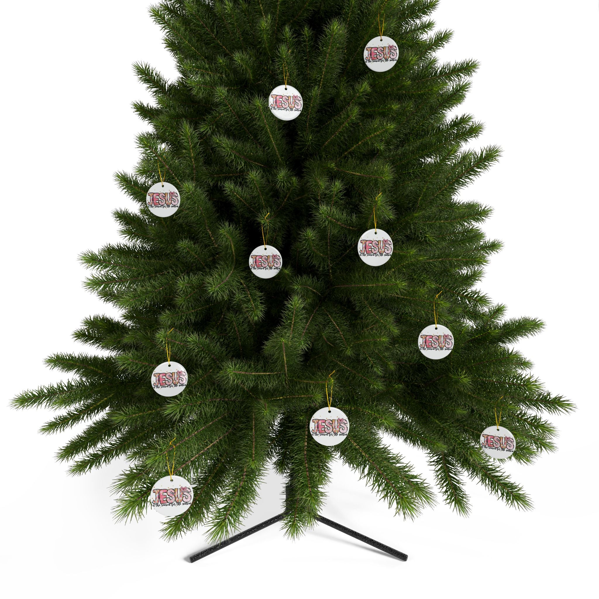 Ceramic Ornament — "Jesus Is The Reason For The Season" Nativity Christmas Tree Decoration