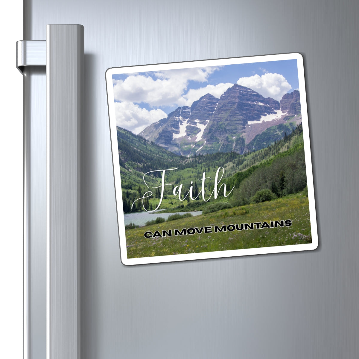 Faith Can Move Mountains Fridge Magnet- Christian Gifts for Women Men - Faith Based Gifts