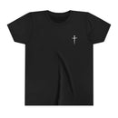 Back design - Youth Tee - "Jesus Has My Back" Cross Christian Graphic Shirt