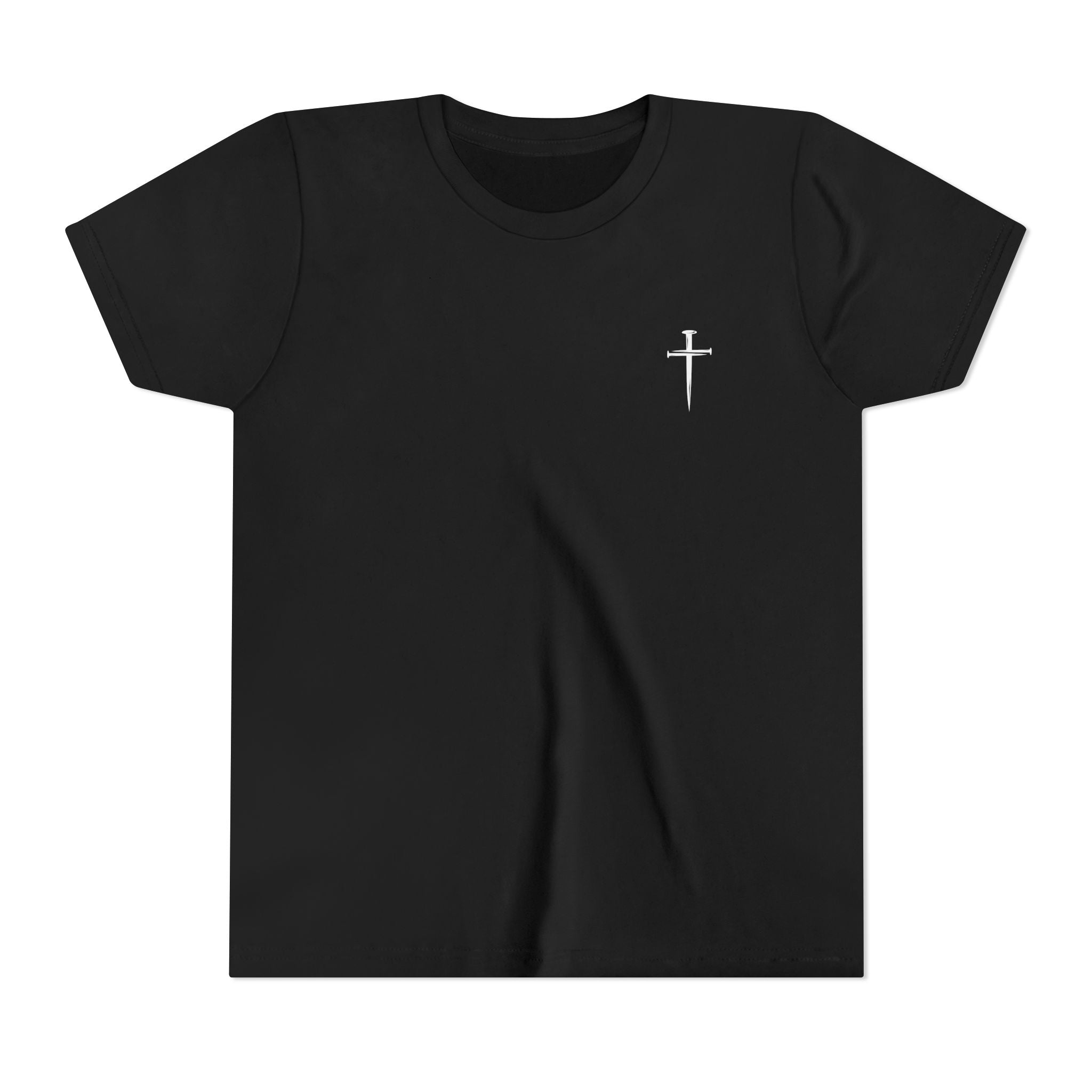 Back design - Youth Tee - "Jesus Has My Back" Cross Christian Graphic Shirt