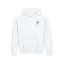 Back design Youth Hoodie - "Jesus Saves, Bruh!" Cross Christian Pullover