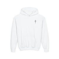 Back design Youth Hoodie - "Jesus Saves, Bruh!" Cross Christian Pullover