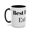 Best Dad Ever Est. 2000 Accent Coffee Mug – Personalized Gift for Dad