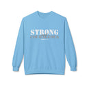 Strong & Courageous Crewneck Sweatshirt — Jeremiah 1:9 Inspirational Christian Pullover