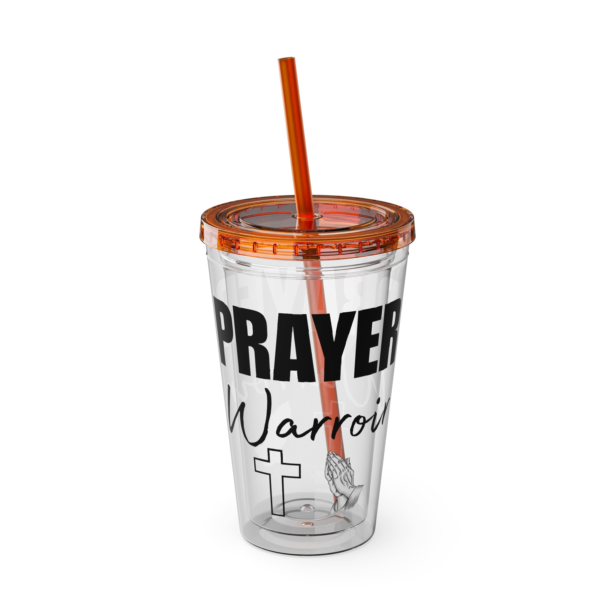 Prayer Warrior Water Tumbler - Christian Gifts for Women Men - Faith Based Gifts