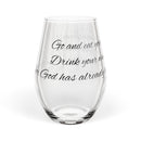 Eat Your Bread and Drink Your Wine Stemless Wine Glass - 11.75oz