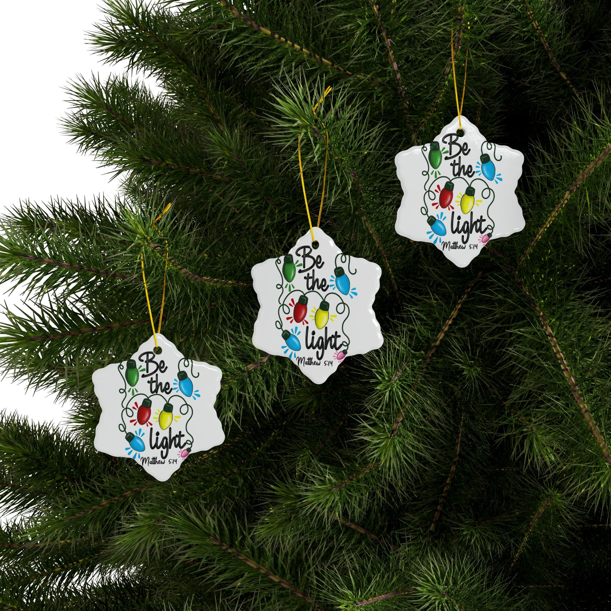 Ceramic Ornament — "Be The Light" Nativity Christmas Tree Decoration