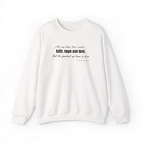 Embroidered Corinthians Faith, Hope Love Unisex Heavy Blend Crewneck Sweatshirt