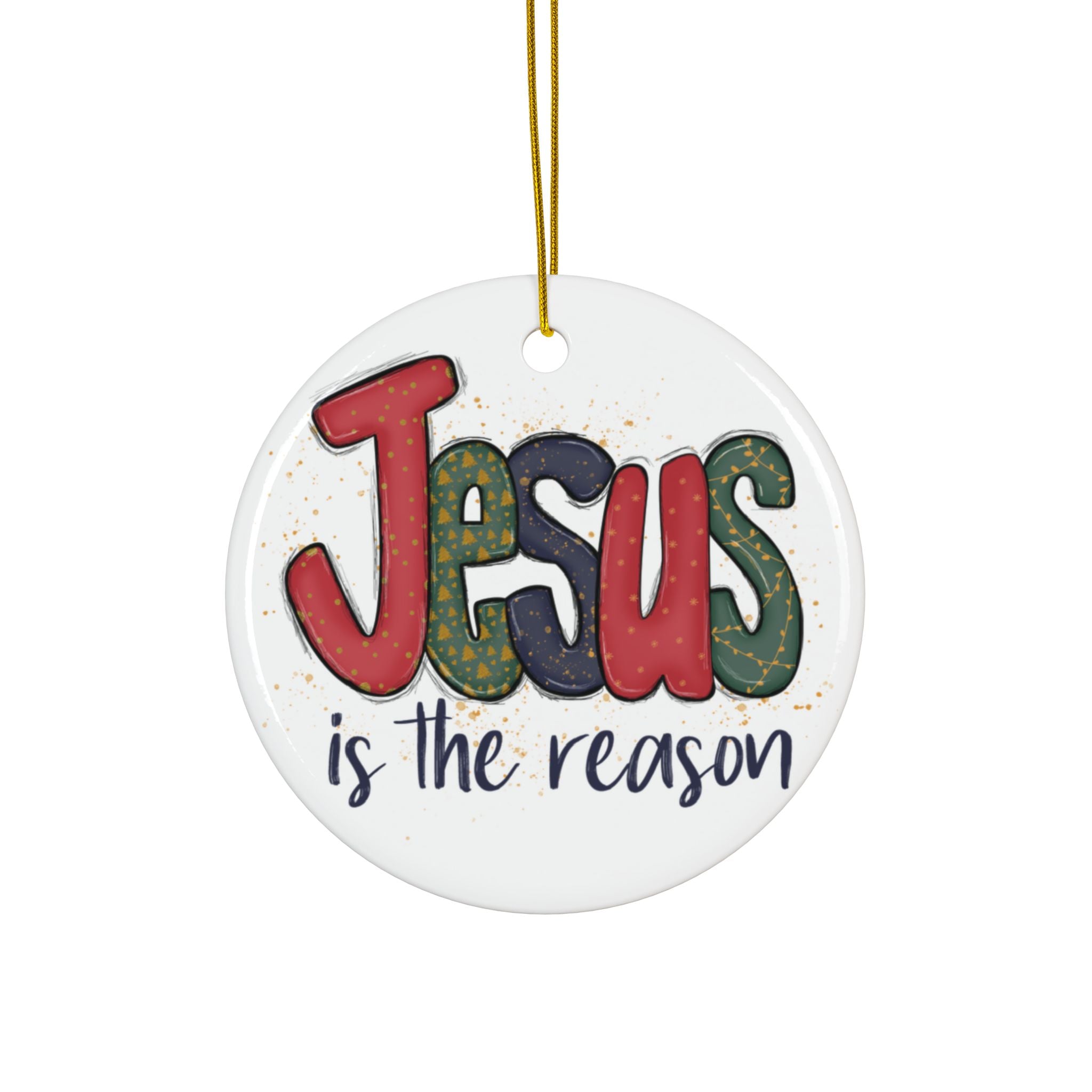 Ceramic Ornament — "Jesus Is The Reason For The Season" Nativity Christmas Tree Decoration