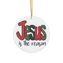 Ceramic Ornament — "Jesus Is The Reason For The Season" Nativity Christmas Tree Decoration