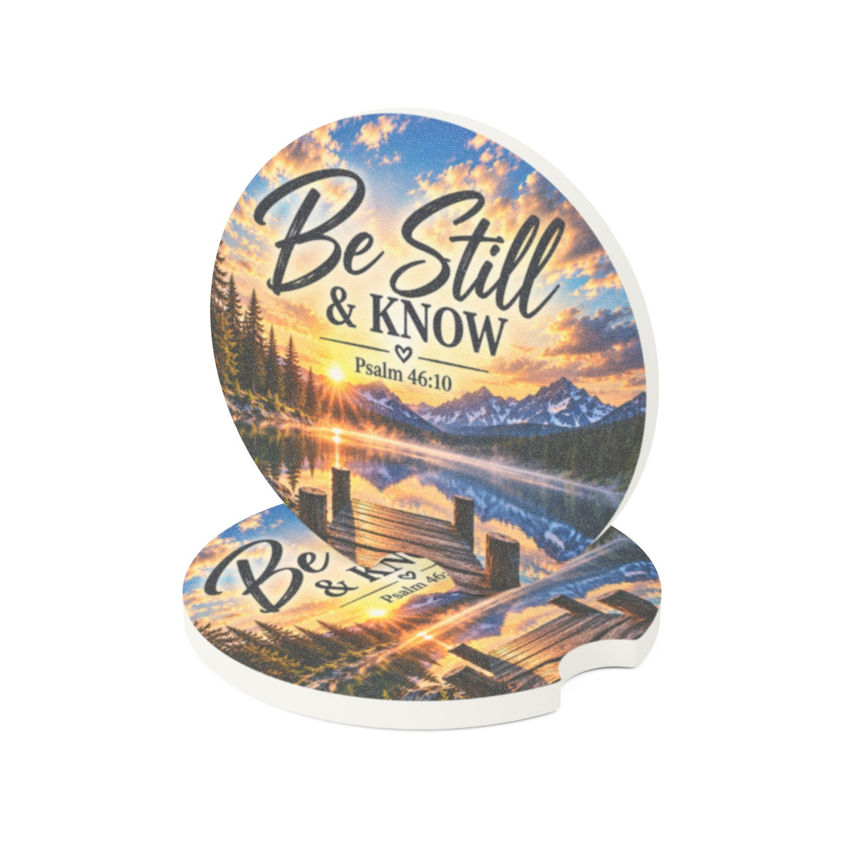 Be Still and Know Christian Soapstone Car Coaster