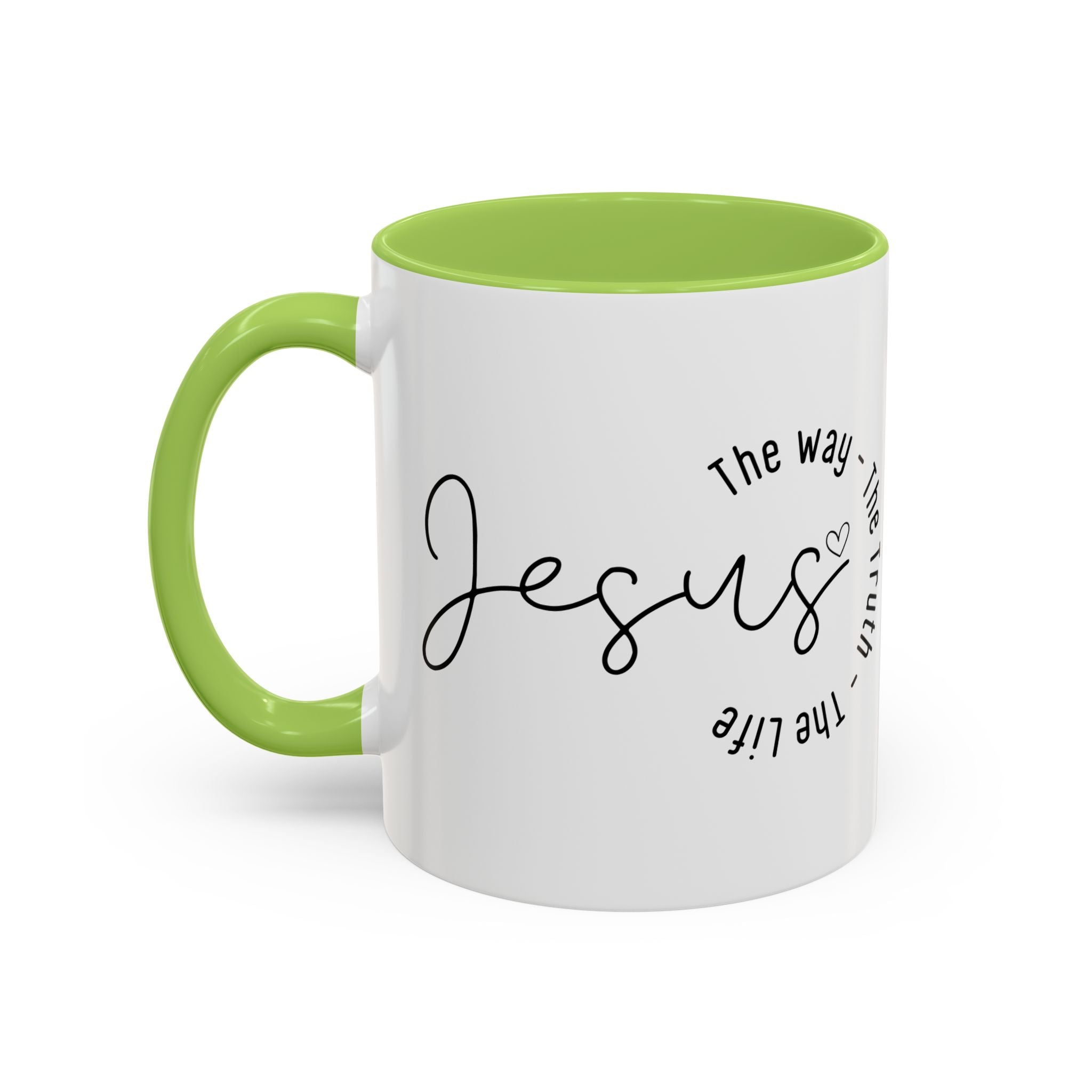 Jesus Coffee Mug – Script Faith Mug with “Jesus: The Way • The Truth • The Life” – Inspirational Religious Gift