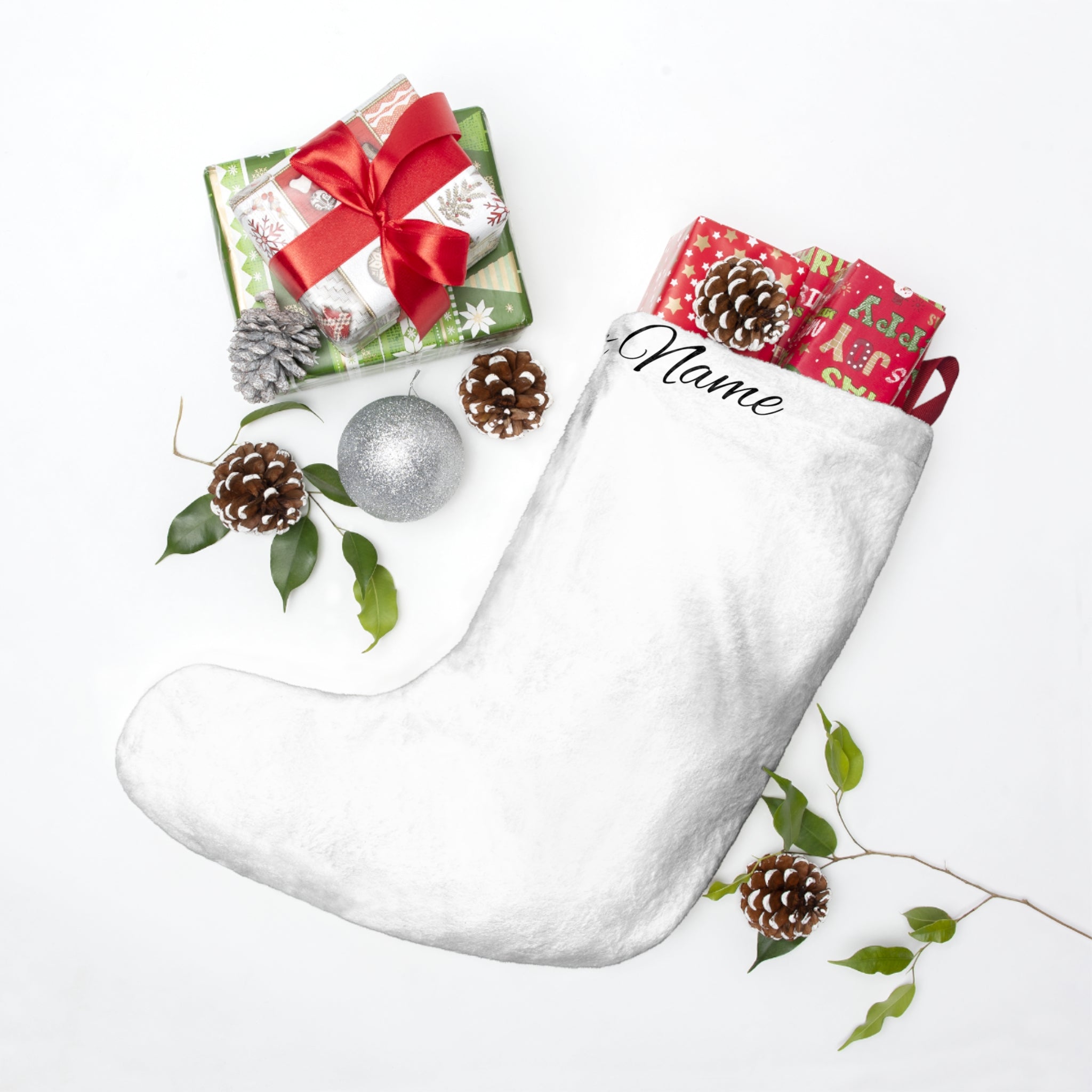 Personalized "Jesus Is The Reason for the Season" Christmas Stocking – Custom Name Holiday Stocking (e.g., Sarah)