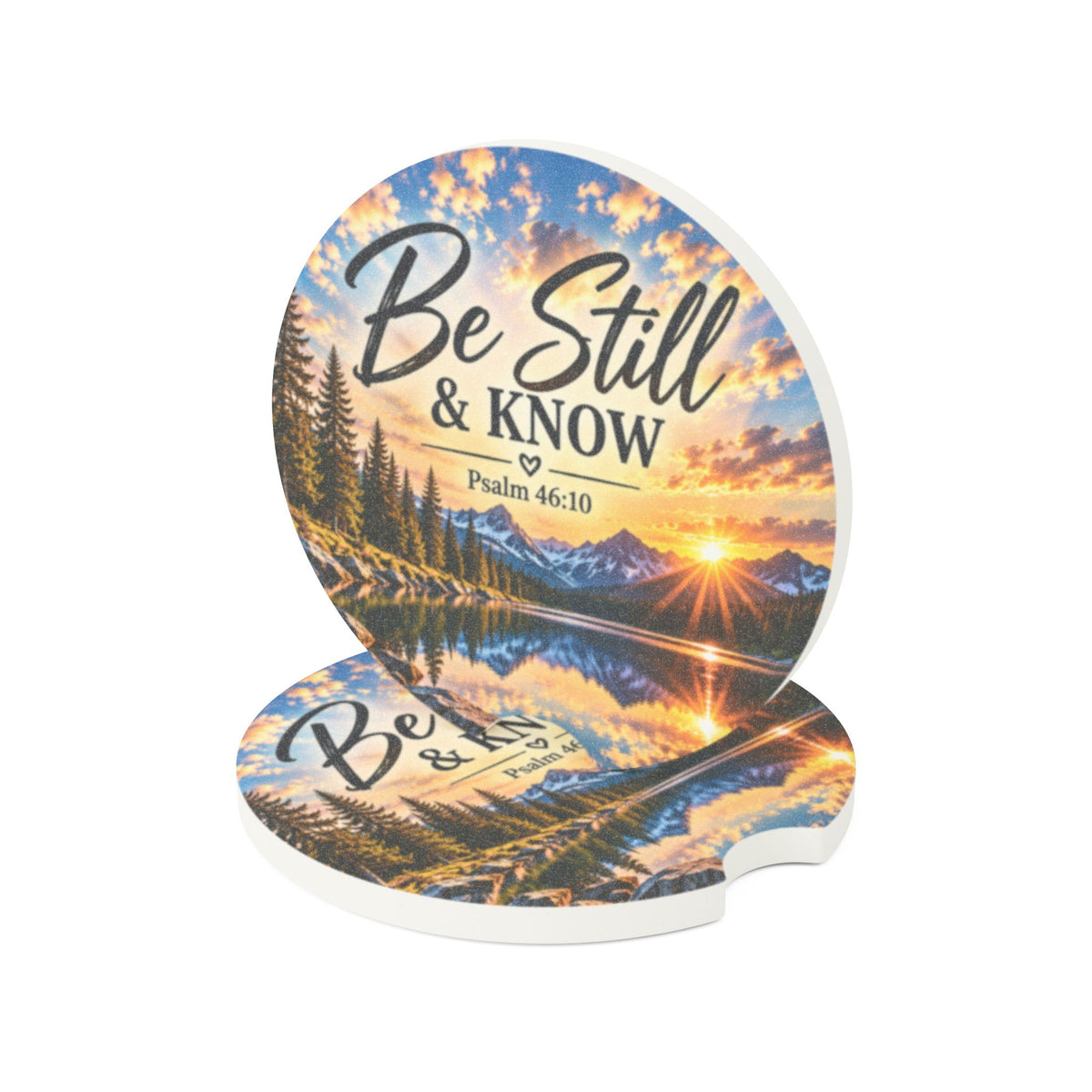Be Still and Know Christian Soapstone Car Coaster