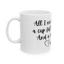 Christian Coffee Mug - Faith Gifts for Women Men All I Need is Coffee and Jesus