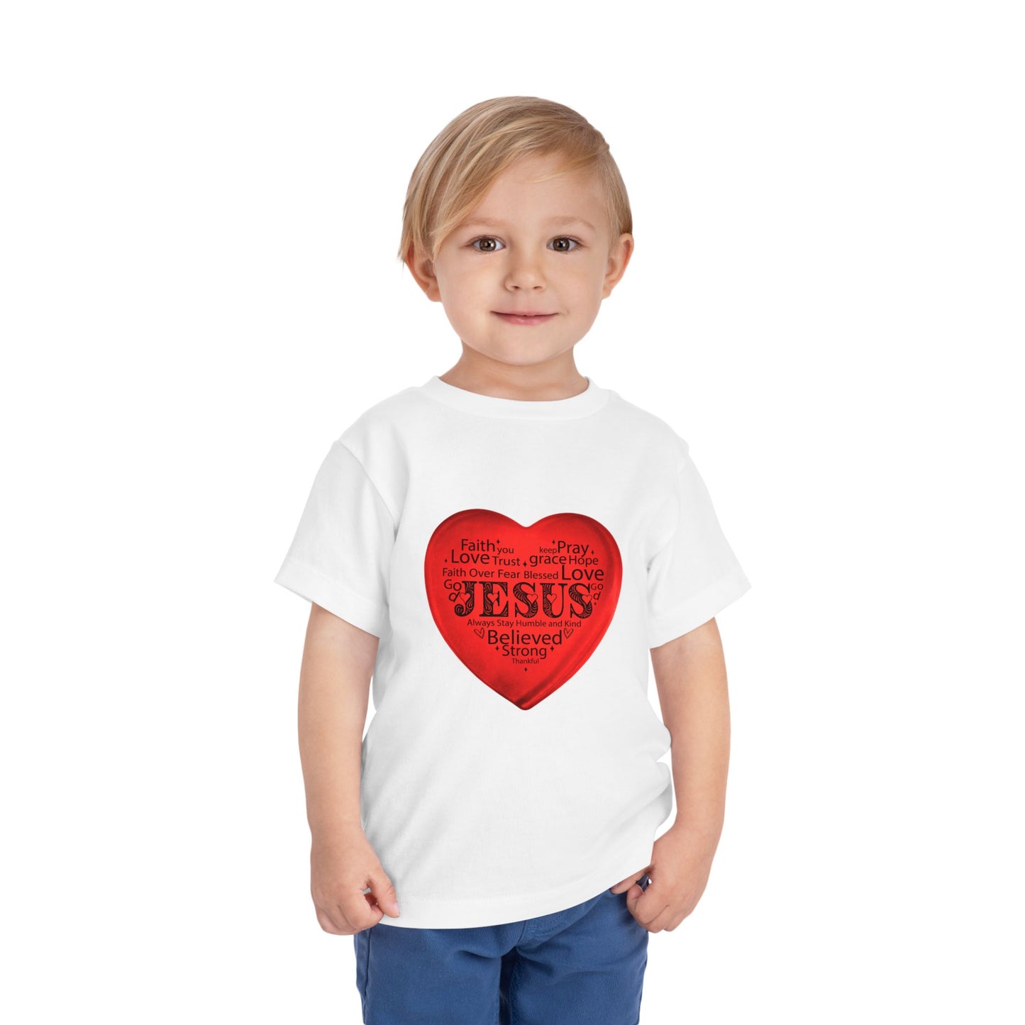 Jesus T-Shirt Christian Shirt for Toddlers Short Sleeve Tee Christian Toddler Christmas Shirt