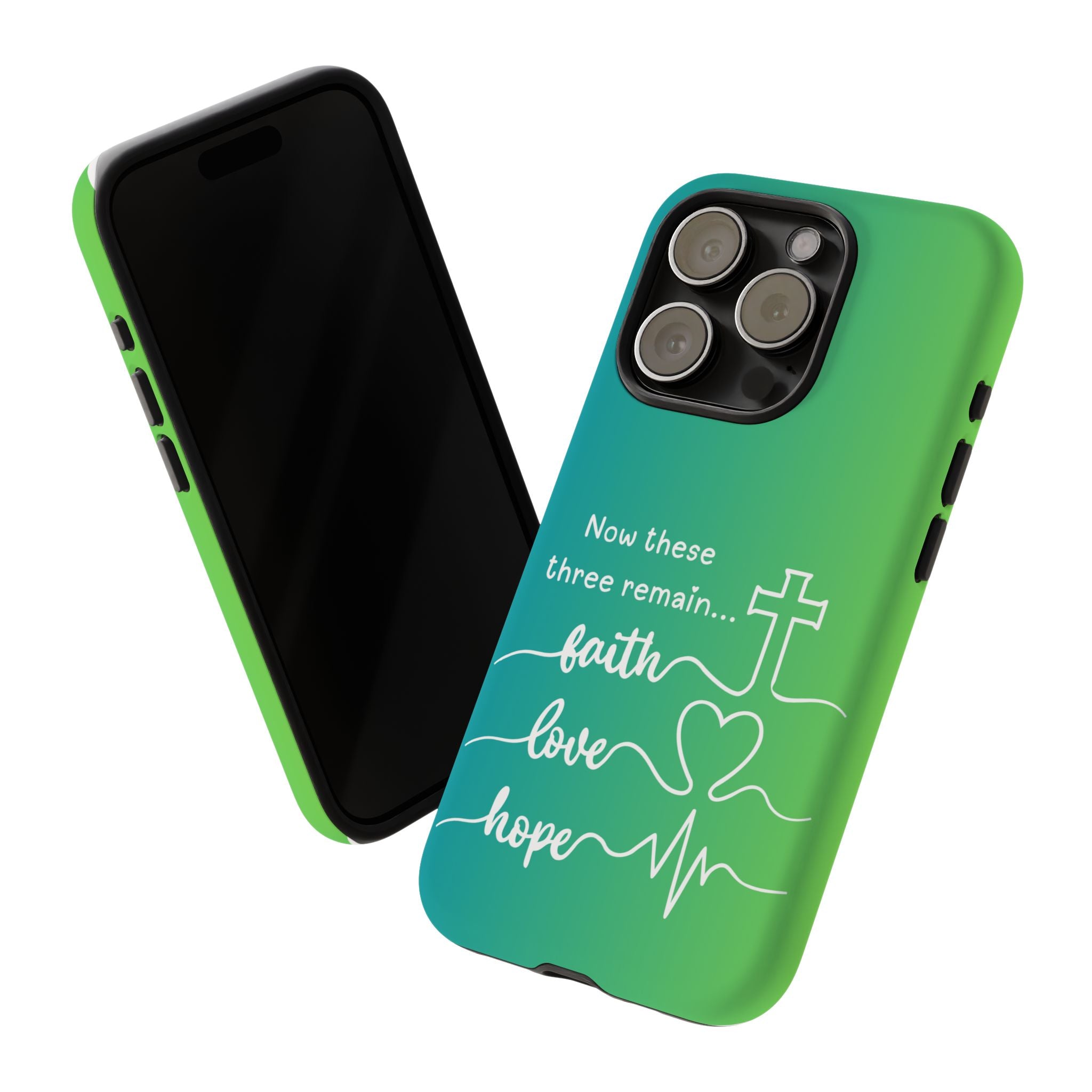 iPhone - 'Faith Love Hope' Christian Cross Protective Cover