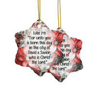 Ceramic Ornament — "When They Saw The Star They Rejoiced" Nativity Christmas Tree Decoration
