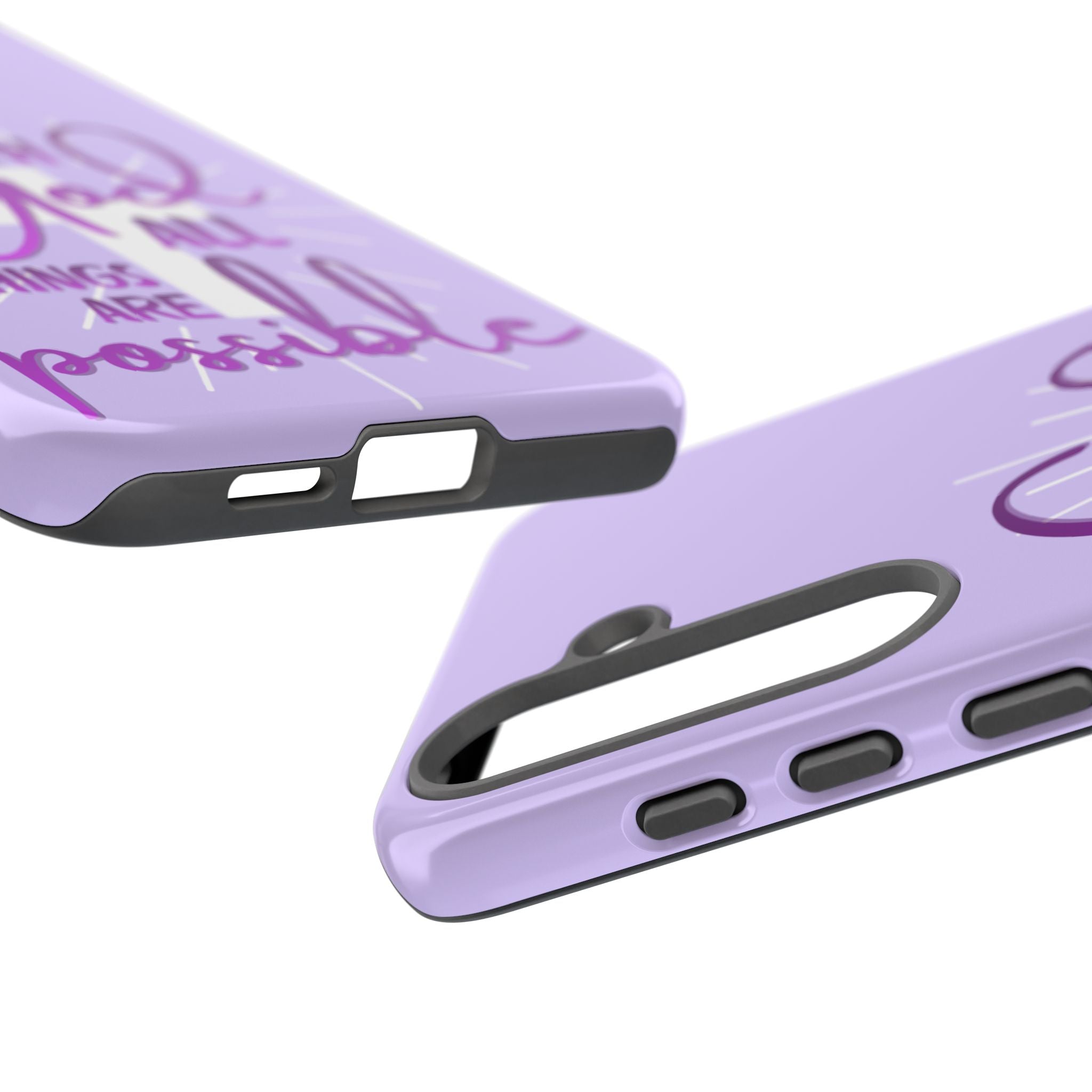 Samsung - "With God All Things Are Possible" Inspirational Purple Tough Case