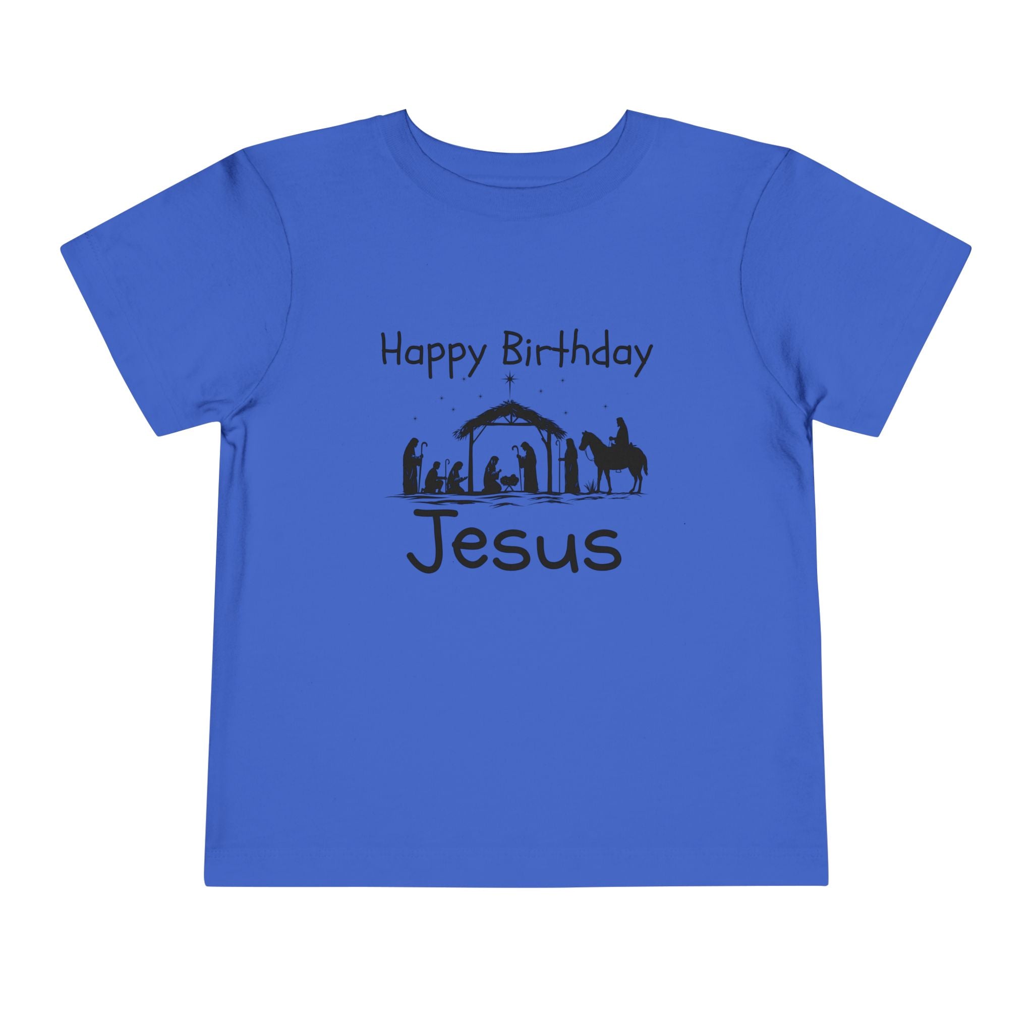 Happy Birthday Jesus Christian Christmas Shirt for Toddlers Short Sleeve Tee Christian Toddler Christmas Shirt