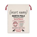 (Personalized) North Pole 'Reindeer Express' Christmas Gift Bag