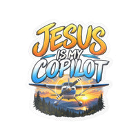 Jesus Is My Copilot – Mountain Sunset Christian Vinyl Sticker