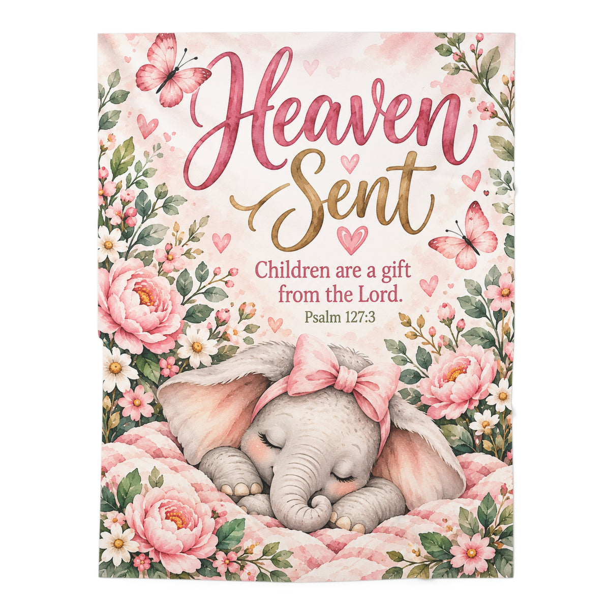 Heaven Sent – Girl Christian Baby Swaddle Blanket