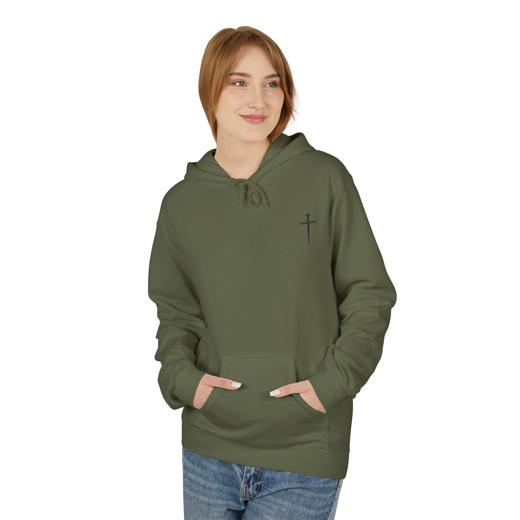 Jesus Has My Back Midweight Softstyle Fleece Hoodie