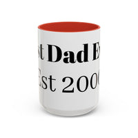 Best Dad Ever Est. 2000 Accent Coffee Mug – Personalized Gift for Dad