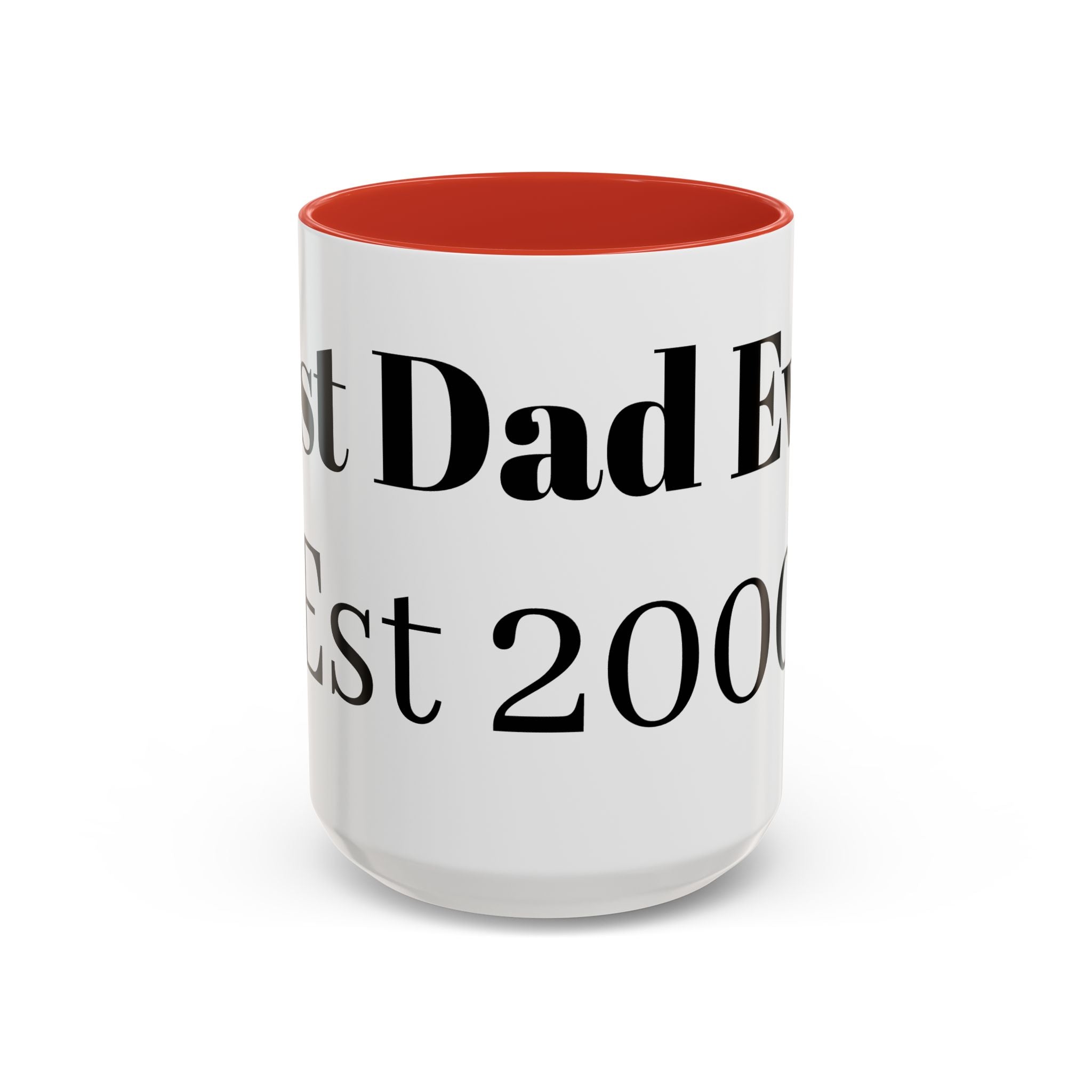 Best Dad Ever Est. 2000 Accent Coffee Mug – Personalized Gift for Dad