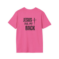 Back design - Jesus Has My Back T-Shirt — Christian Faith Cross Tee