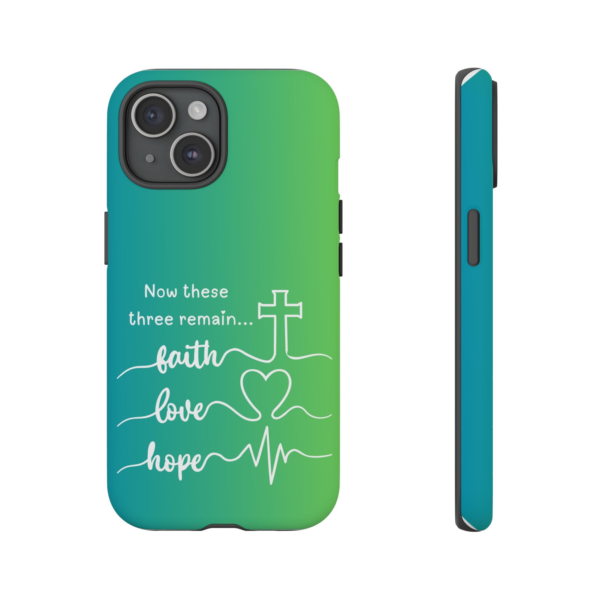 iPhone - 'Faith Love Hope' Christian Cross Protective Cover
