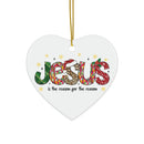 Ceramic Ornament — "Jesus Is The Reason For The Season" Nativity Christmas Tree Decoration