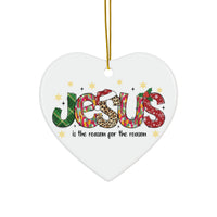 Ceramic Ornament — "Jesus Is The Reason For The Season" Nativity Christmas Tree Decoration