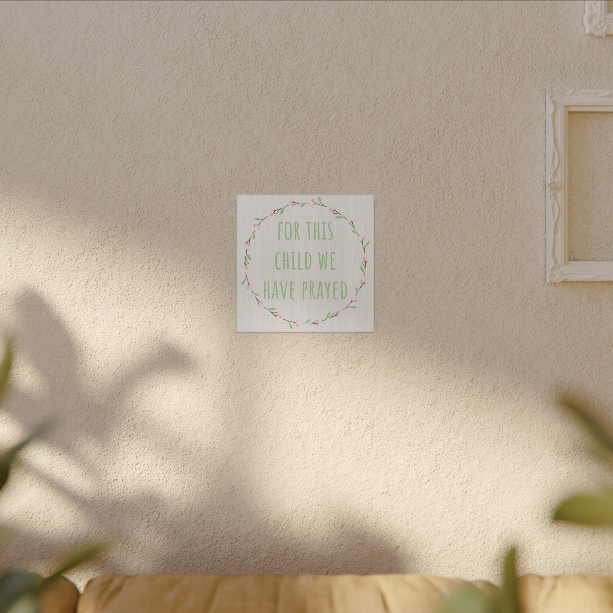 Canvas Wall Art — "For This Child We Have Prayed" Nursery Print
