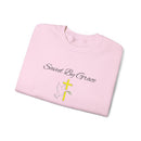Embroidered Saved By Grace Ephesians 2:8-9 Unisex Heavy Blend Crewneck Sweatshirt