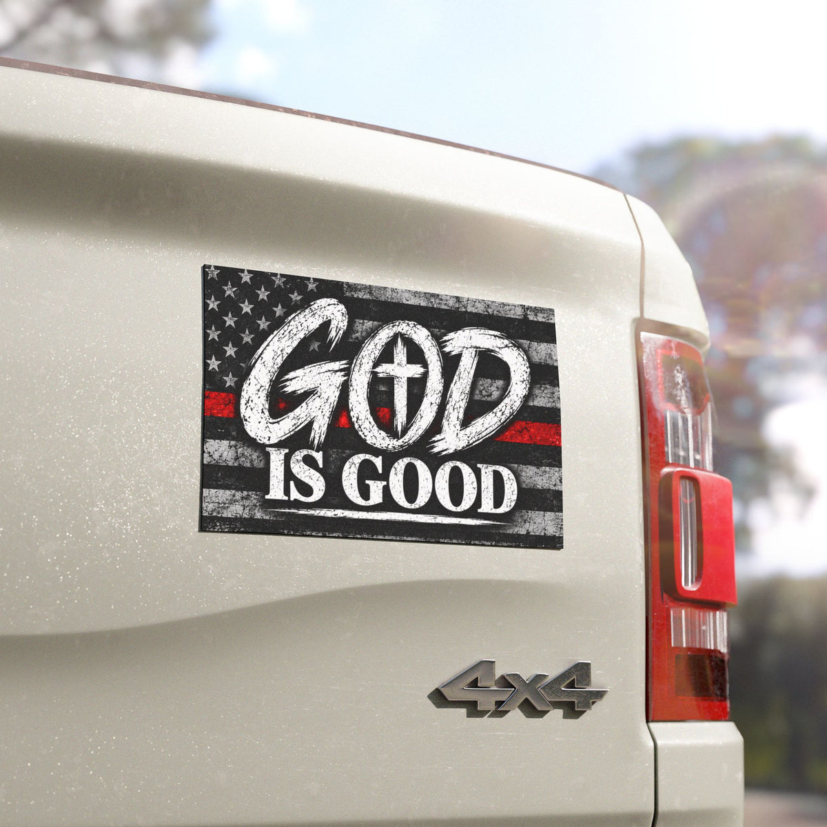 God Is Good – Thin Red Line Christian Car Magnet