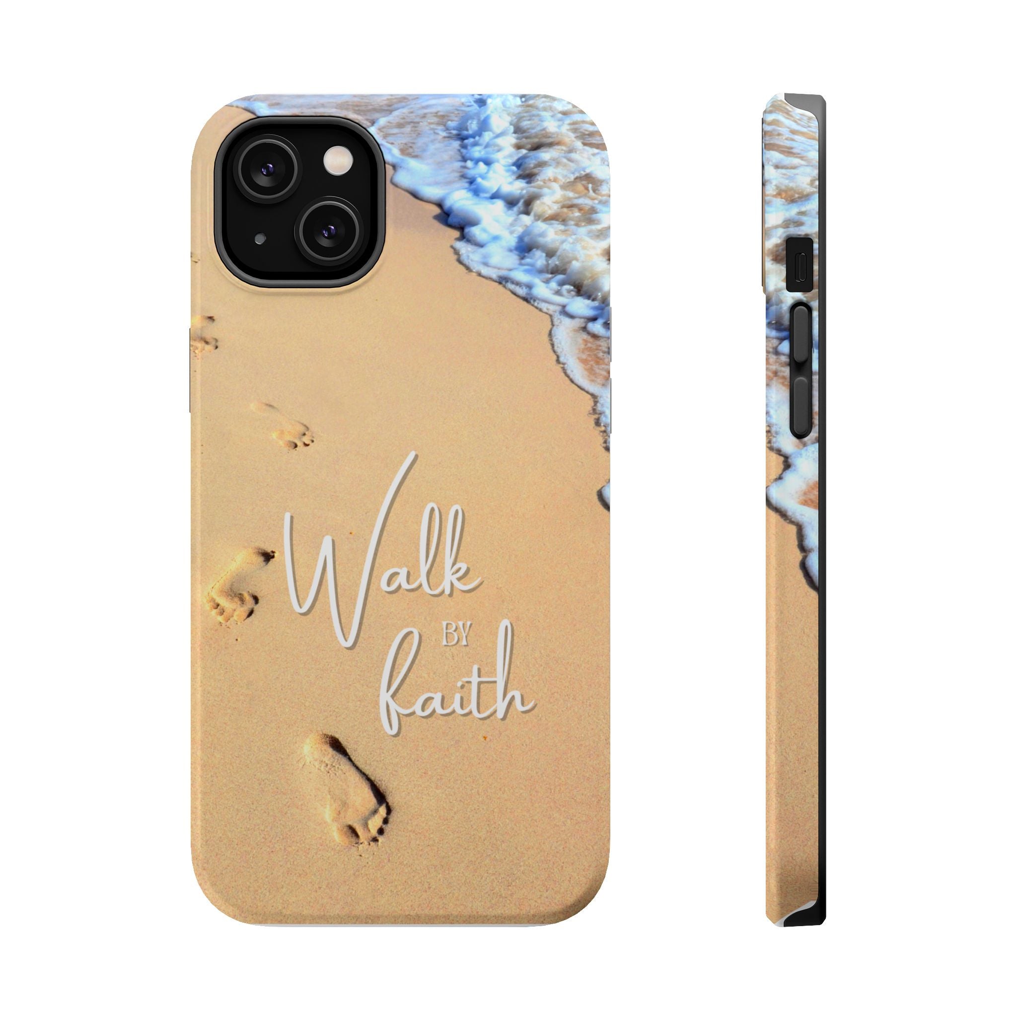 iPhone Inspirational Magnetic Phone Case, Unique Phone Accessories, Faith-Based Gifts, Coastal Vibes, Walk by Faith Design