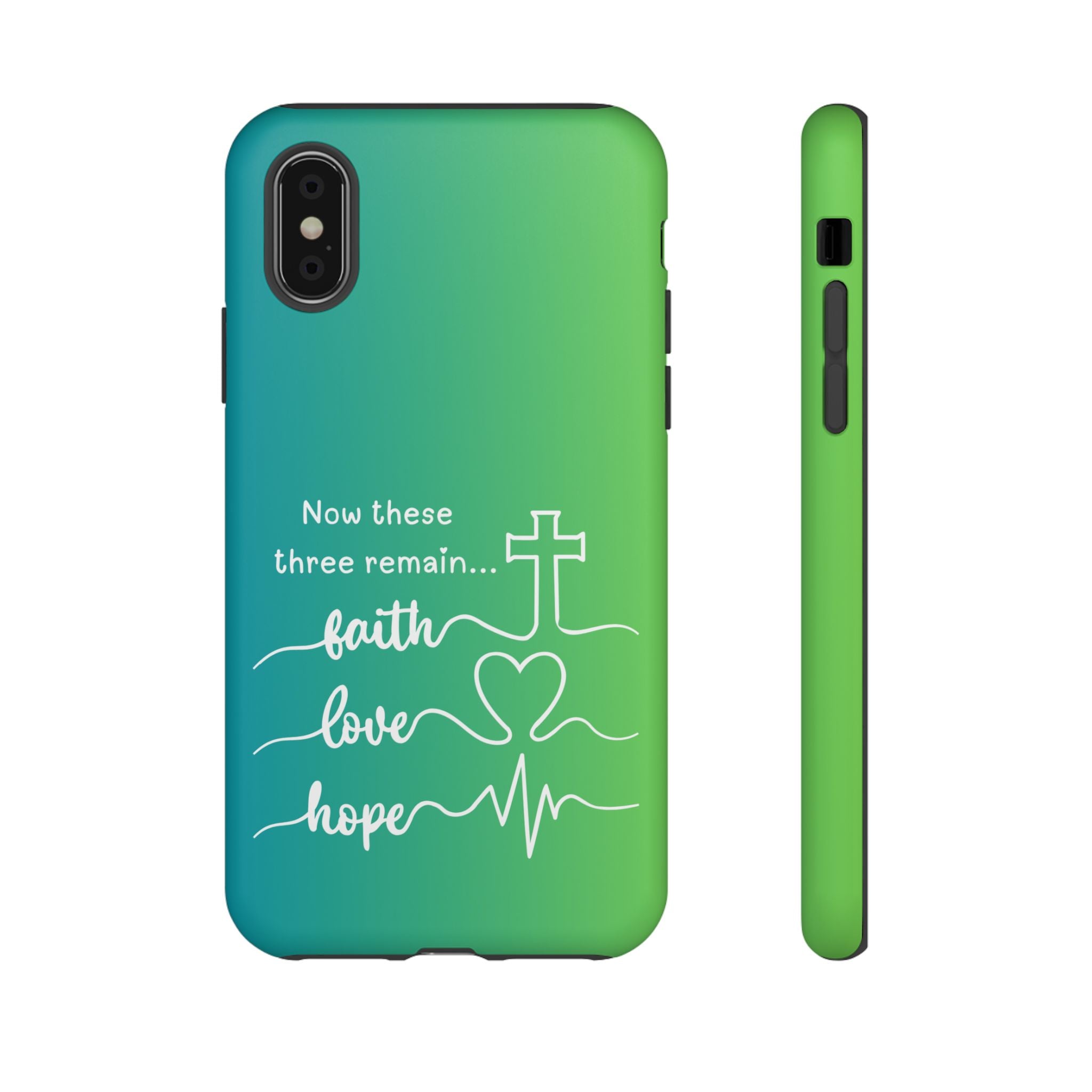 iPhone - 'Faith Love Hope' Christian Cross Protective Cover