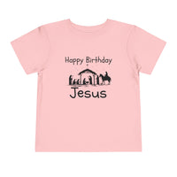 Happy Birthday Jesus Christian Christmas Shirt for Toddlers Short Sleeve Tee Christian Toddler Christmas Shirt