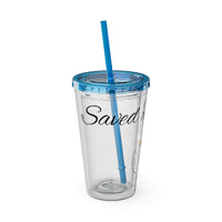 Saved By Grace Water Tumbler - Christian Gifts for Women Men - Faith Based Gifts