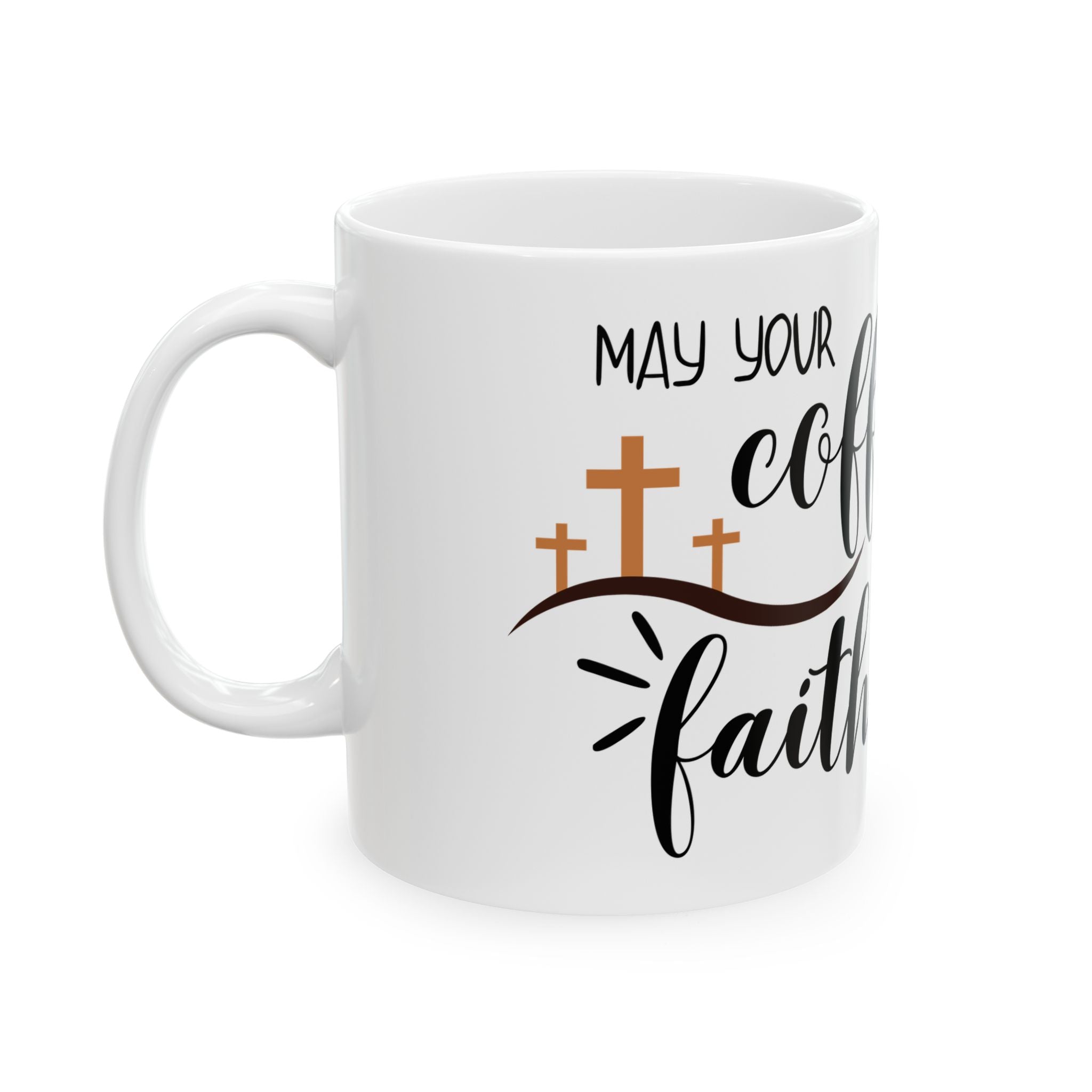 Christian Coffee Mug - Strong Faith - Christian Gifts for Women Men Faith Coffee Mug