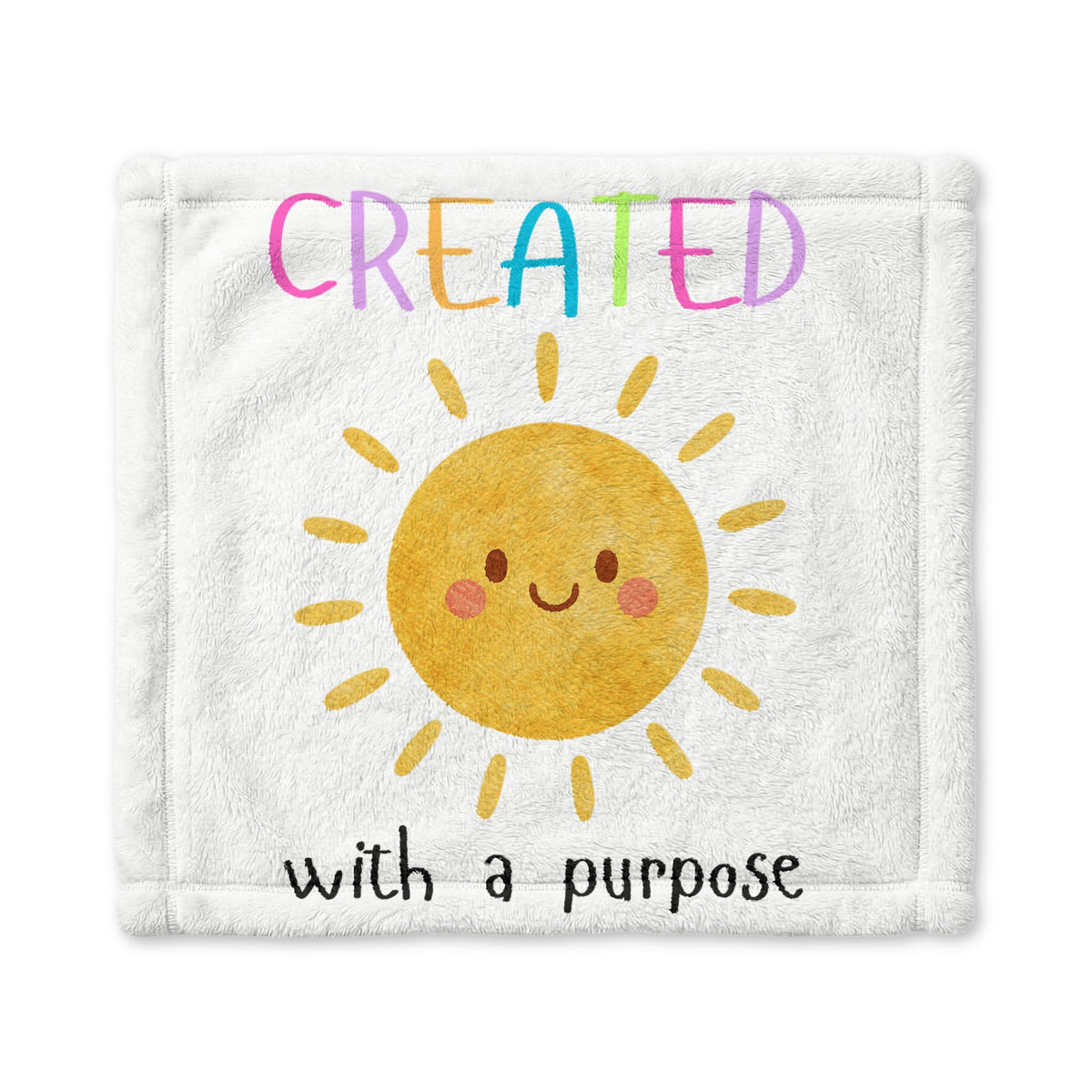 Created With a Purpose Baby Blanket – Rainbow Minky Security Blanket