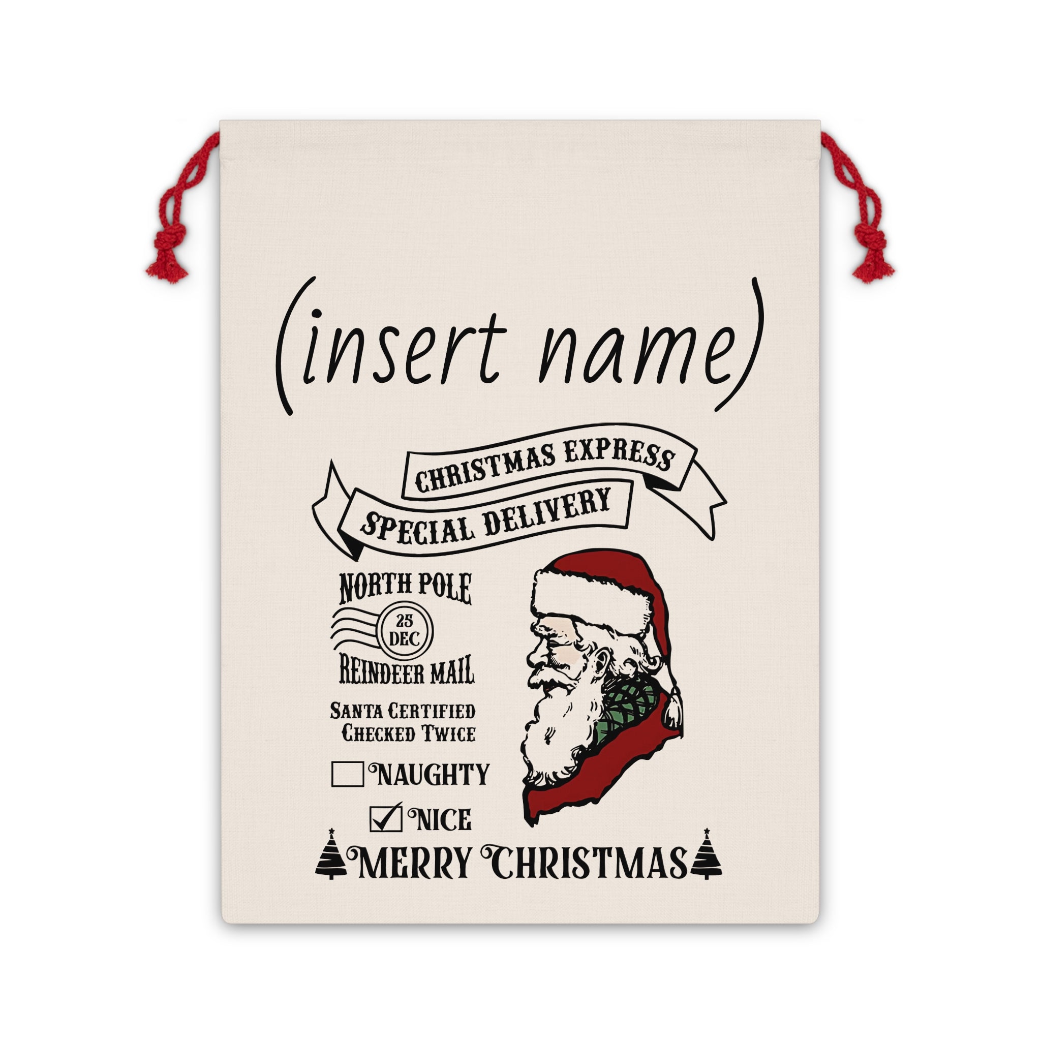 (Personalized) North Pole 'Special Delivery' Christmas Gift Bag